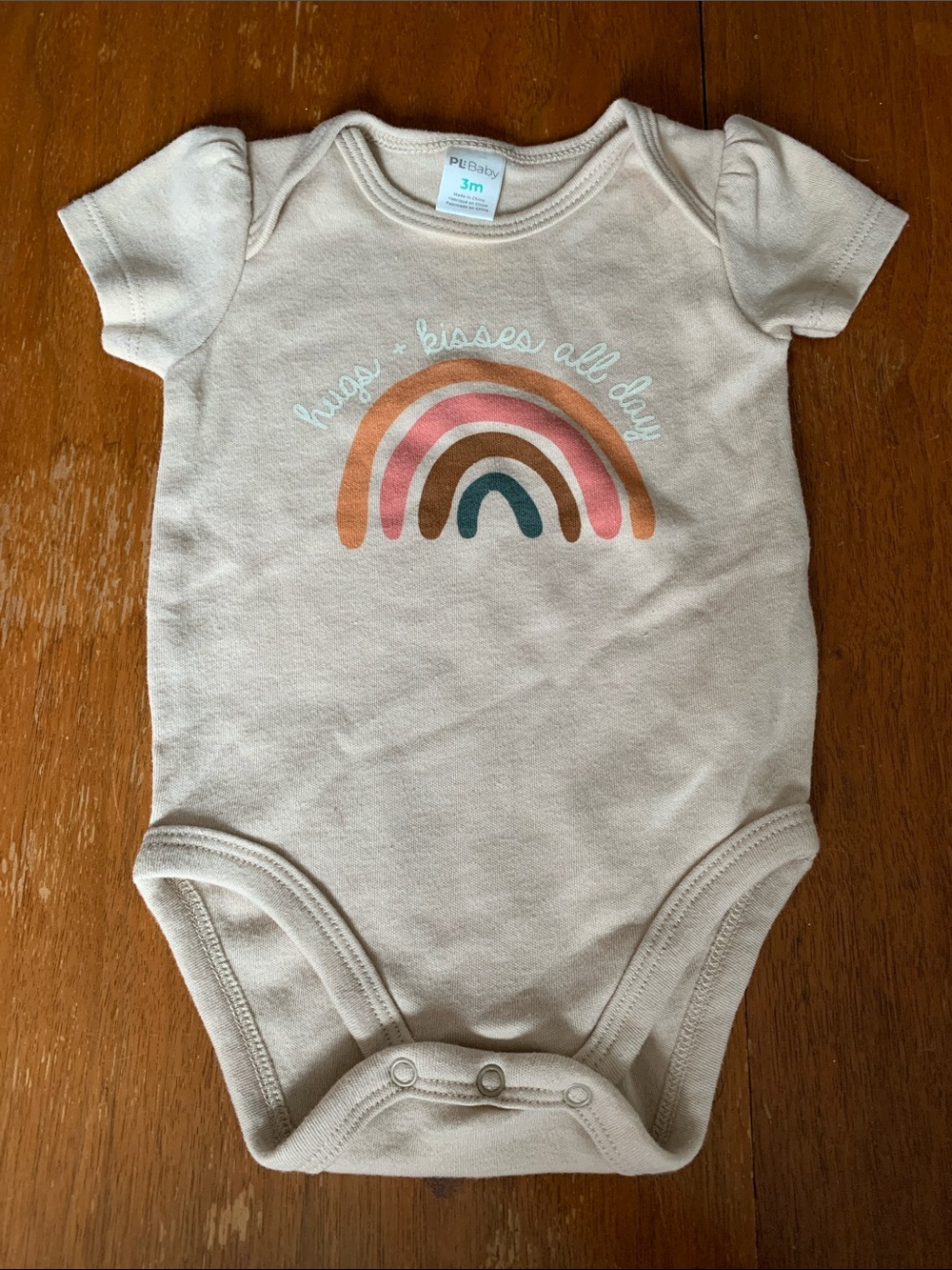 🍓3/$10 PL Baby Neutral Beige Rainbow Baby One-Piece Bodysuit